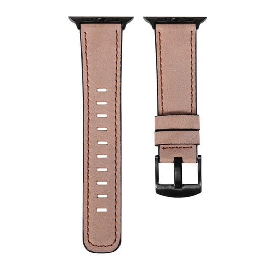 Retro Leather Watch Band For Apple Watch Series 9&8&7 41mm / SE 3&SE 2&6&SE&5&4 40mm / 3&2&1 38mm(Pink) by buy2fix