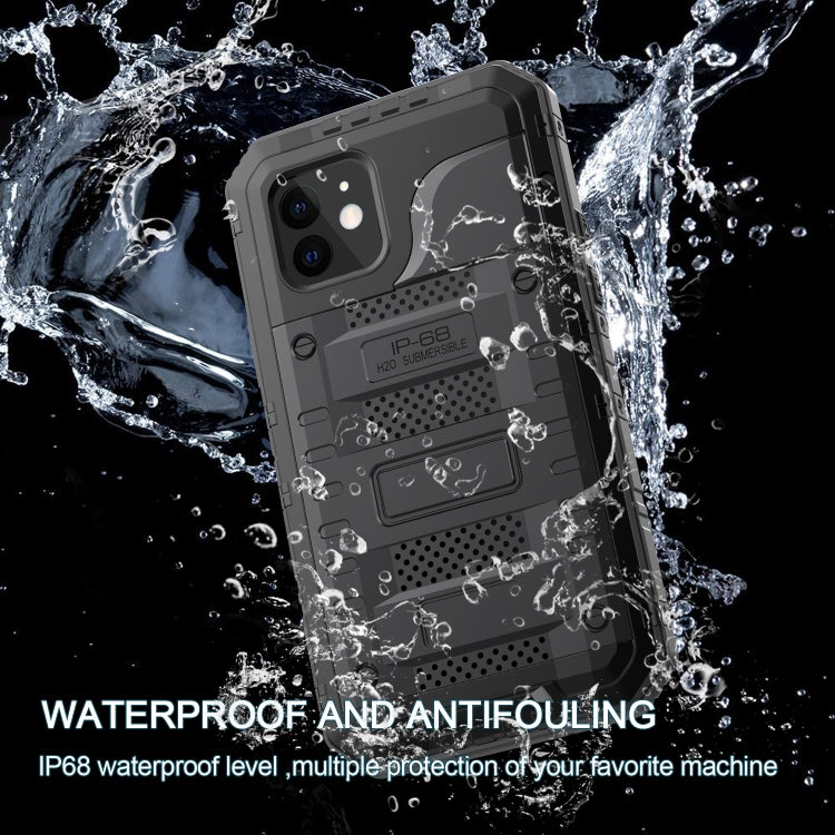 For iPhone 12 Metal + Silicone Phone Case with Screen Protector(Black) - iPhone 12 / 12 Pro Cases by buy2fix | Online Shopping UK | buy2fix