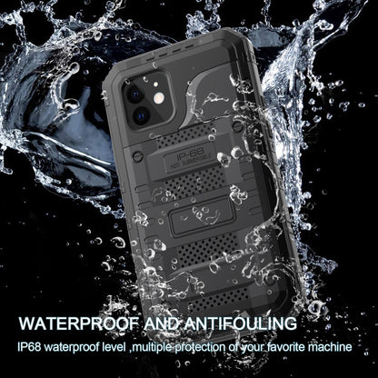 For iPhone 12 Metal + Silicone Phone Case with Screen Protector(Black) - iPhone 12 / 12 Pro Cases by buy2fix | Online Shopping UK | buy2fix