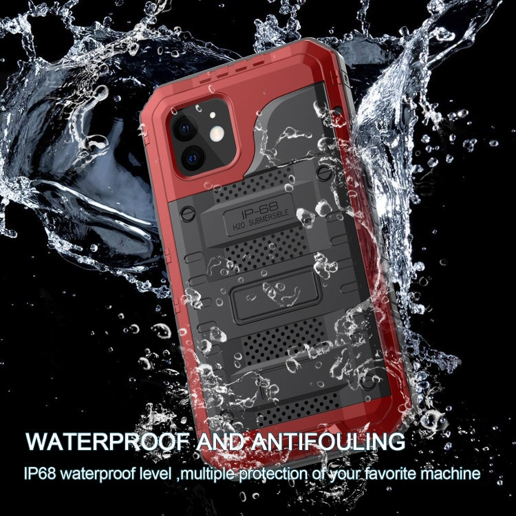 For iPhone 12 Metal + Silicone Phone Case with Screen Protector(Red) - iPhone 12 / 12 Pro Cases by buy2fix | Online Shopping UK | buy2fix