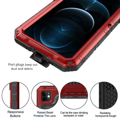 For iPhone 12 Metal + Silicone Phone Case with Screen Protector(Red) - iPhone 12 / 12 Pro Cases by buy2fix | Online Shopping UK | buy2fix