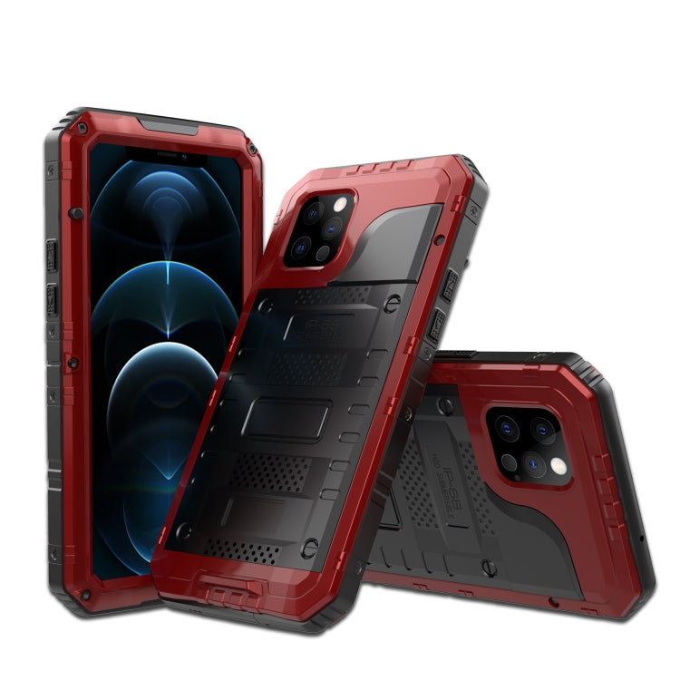 For iPhone 12 Pro Metal + Silicone Phone Case with Screen Protector(Red) - iPhone 12 / 12 Pro Cases by buy2fix | Online Shopping UK | buy2fix