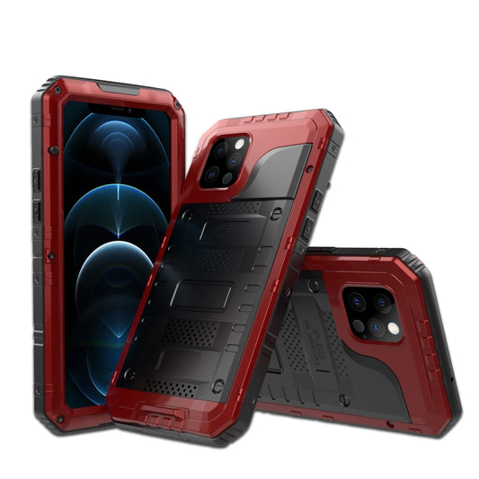For iPhone 12 Pro Metal + Silicone Phone Case with Screen Protector(Red) - iPhone 12 / 12 Pro Cases by buy2fix | Online Shopping UK | buy2fix
