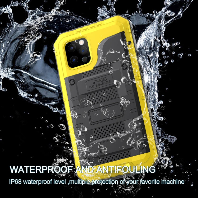 For iPhone 12 Pro Metal + Silicone Phone Case with Screen Protector(Yellow) - iPhone 12 / 12 Pro Cases by buy2fix | Online Shopping UK | buy2fix