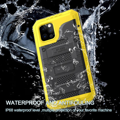For iPhone 12 Pro Metal + Silicone Phone Case with Screen Protector(Yellow) - iPhone 12 / 12 Pro Cases by buy2fix | Online Shopping UK | buy2fix
