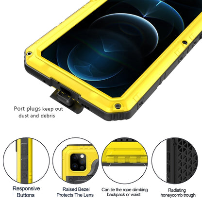 For iPhone 12 Pro Metal + Silicone Phone Case with Screen Protector(Yellow) - iPhone 12 / 12 Pro Cases by buy2fix | Online Shopping UK | buy2fix