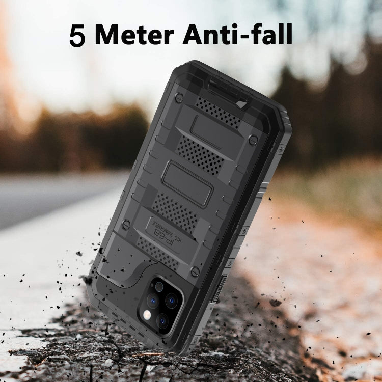 For iPhone 12 Pro Max Metal + Silicone Phone Case with Screen Protector(Black) - iPhone 12 Pro Max Cases by buy2fix | Online Shopping UK | buy2fix