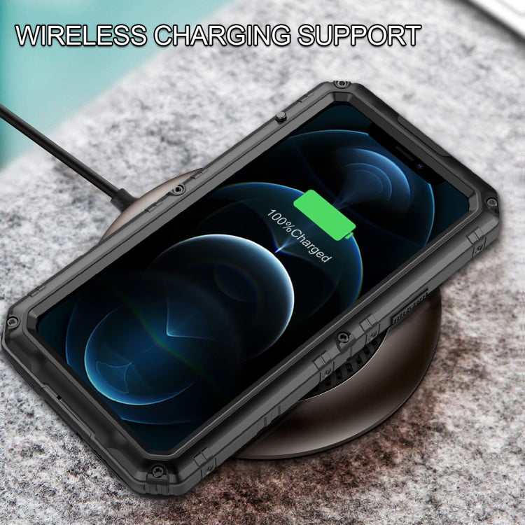 For iPhone 12 Pro Max Metal + Silicone Phone Case with Screen Protector(Black) - iPhone 12 Pro Max Cases by buy2fix | Online Shopping UK | buy2fix