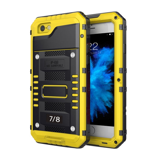 For iPhone SE 2022 / SE 2020 / 8 / 7 Metal + Silicone Phone Case with Screen Protector(Yellow) - iPhone SE 2022 / 2020 / 8 / 7 Cases by buy2fix | Online Shopping UK | buy2fix