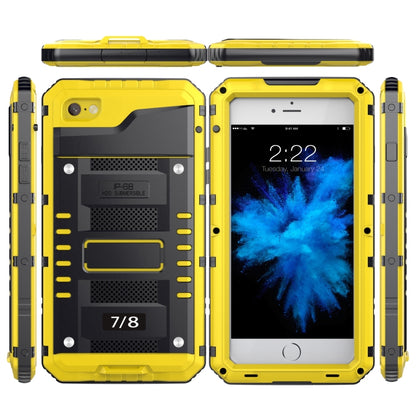 For iPhone SE 2022 / SE 2020 / 8 / 7 Metal + Silicone Phone Case with Screen Protector(Yellow) - iPhone SE 2022 / 2020 / 8 / 7 Cases by buy2fix | Online Shopping UK | buy2fix