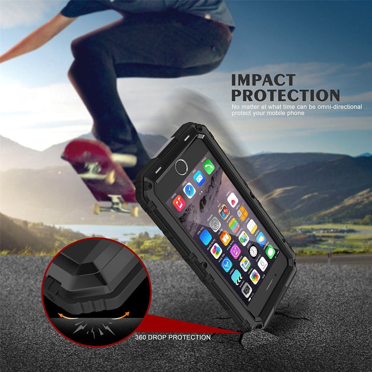 Metal + Silicone Phone Case with Screen Protector For iPhone 8 Plus / 7 Plus(Black) - More iPhone Cases by buy2fix | Online Shopping UK | buy2fix