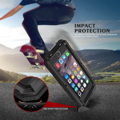 Metal + Silicone Phone Case with Screen Protector For iPhone 8 Plus / 7 Plus(Black) - More iPhone Cases by buy2fix | Online Shopping UK | buy2fix