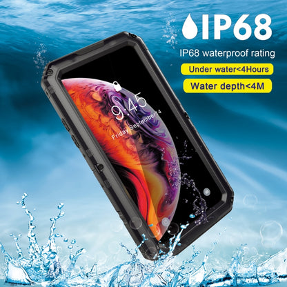 For iPhone XS Max Metal + Silicone Phone Case with Screen Protector(Black) - More iPhone Cases by buy2fix | Online Shopping UK | buy2fix