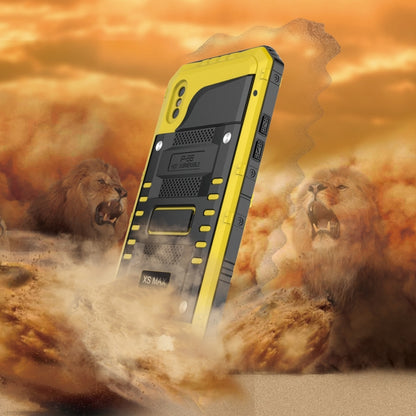 For iPhone XS Max Metal + Silicone Phone Case with Screen Protector(Yellow) - More iPhone Cases by buy2fix | Online Shopping UK | buy2fix