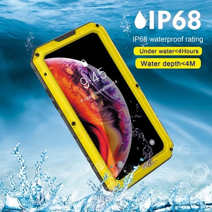 For iPhone XS Max Metal + Silicone Phone Case with Screen Protector(Yellow) - More iPhone Cases by buy2fix | Online Shopping UK | buy2fix