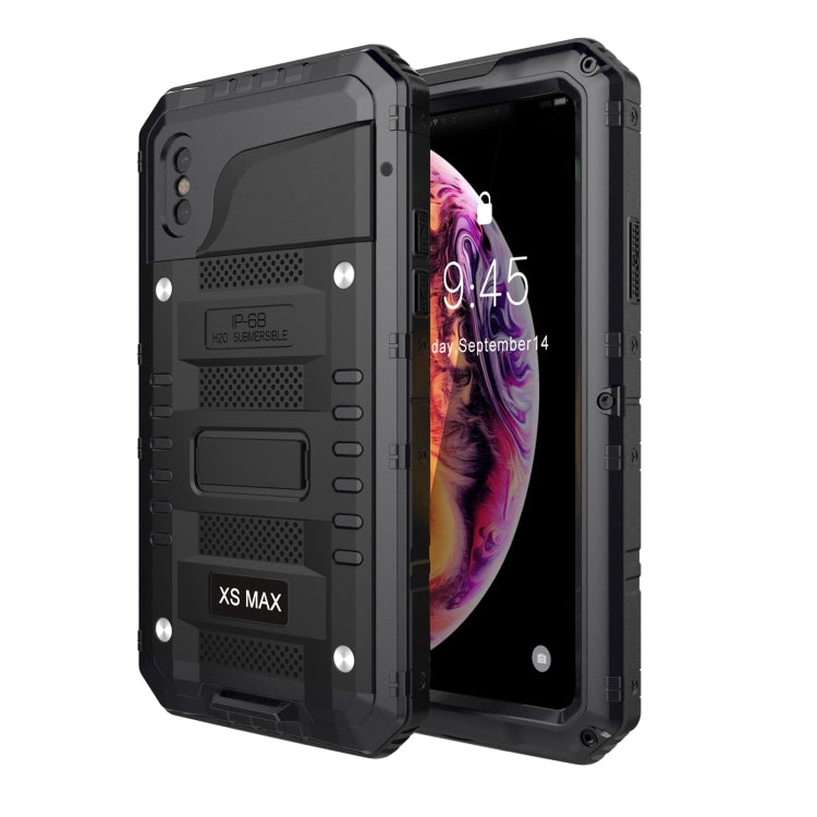 For iPhone XR Metal + Silicone Phone Case with Screen Protector(Black) - More iPhone Cases by buy2fix | Online Shopping UK | buy2fix