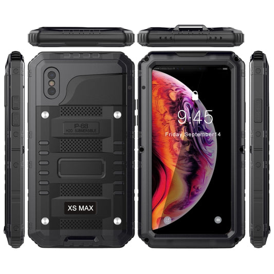 For iPhone XR Metal + Silicone Phone Case with Screen Protector(Black) - More iPhone Cases by buy2fix | Online Shopping UK | buy2fix
