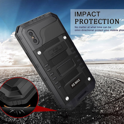 For iPhone XR Metal + Silicone Phone Case with Screen Protector(Black) - More iPhone Cases by buy2fix | Online Shopping UK | buy2fix
