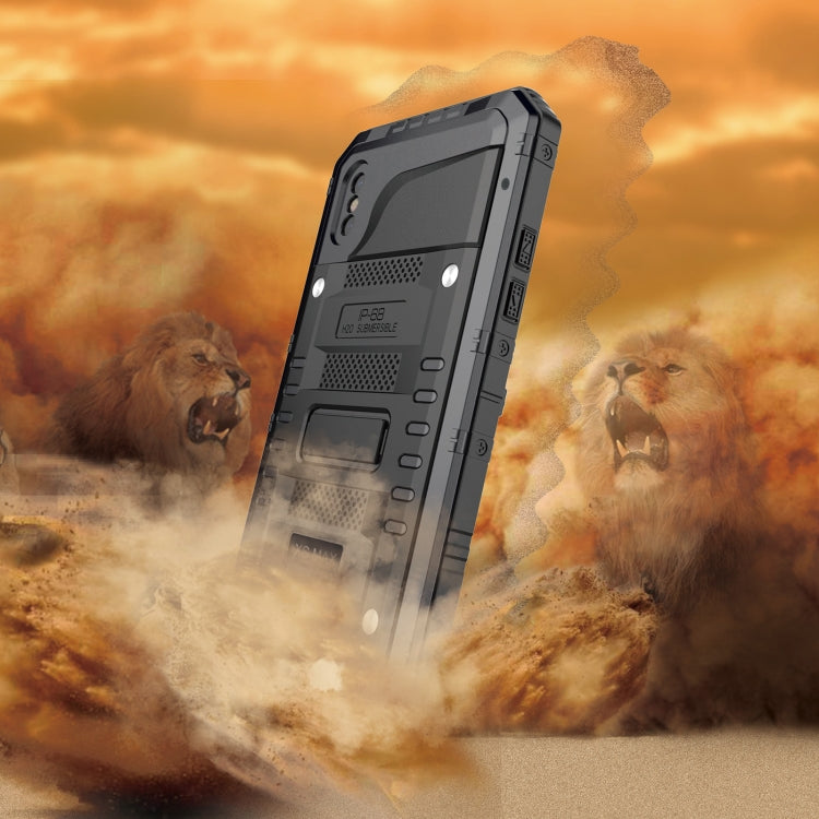 For iPhone XR Metal + Silicone Phone Case with Screen Protector(Black) - More iPhone Cases by buy2fix | Online Shopping UK | buy2fix