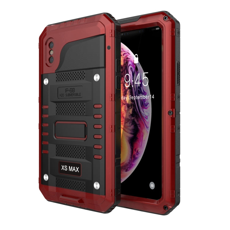 For iPhone XR Metal + Silicone Phone Case with Screen Protector(Red) - More iPhone Cases by buy2fix | Online Shopping UK | buy2fix