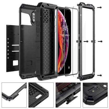 For iPhone XR Metal + Silicone Phone Case with Screen Protector(Red) - More iPhone Cases by buy2fix | Online Shopping UK | buy2fix