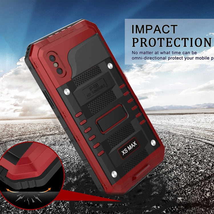 For iPhone XR Metal + Silicone Phone Case with Screen Protector(Red) - More iPhone Cases by buy2fix | Online Shopping UK | buy2fix