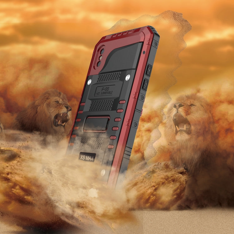 For iPhone XR Metal + Silicone Phone Case with Screen Protector(Red) - More iPhone Cases by buy2fix | Online Shopping UK | buy2fix