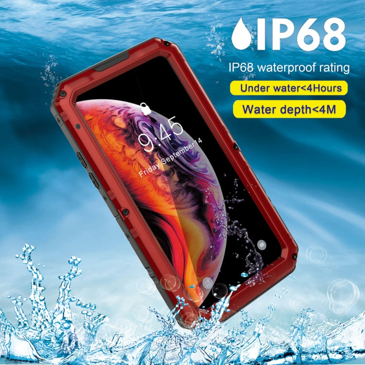 For iPhone XR Metal + Silicone Phone Case with Screen Protector(Red) - More iPhone Cases by buy2fix | Online Shopping UK | buy2fix