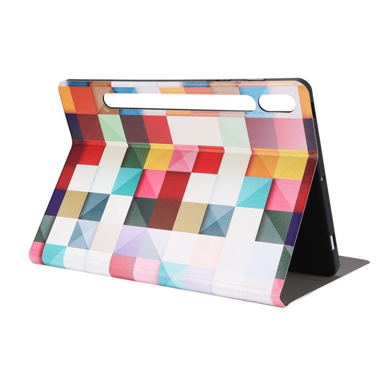 For Samsung Galaxy Tab S8 / Tab S7 Painted Voltage Pen Slot Tablet Smart Case(Fantasy Cube) by buy2fix