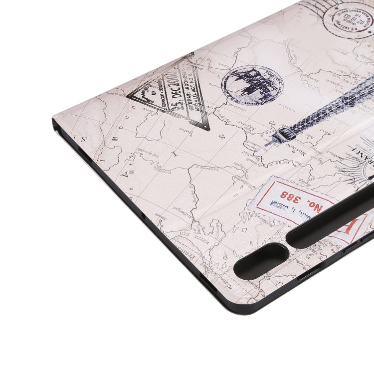 For Samsung Galaxy Tab S8 / Tab S7 Painted Voltage Pen Slot Tablet Smart Case(Eiffel Tower) by buy2fix