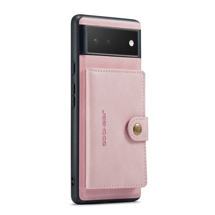 For Google Pixel 6A JEEHOOD Retro Magnetic Detachable Phone Case(Pink) - Google Cases by JEEHOOD | Online Shopping UK | buy2fix