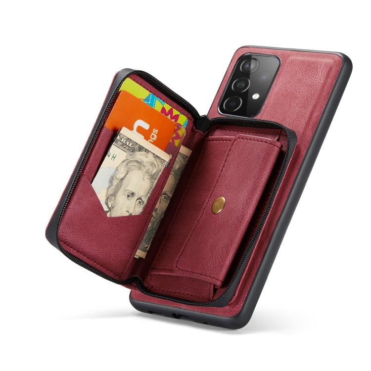 For Samsung Galaxy A33 5G JEEHOOD Magnetic Zipper Horizontal Flip Phone Leather Case(Red) - Galaxy Phone Cases by JEEHOOD | Online Shopping UK | buy2fix