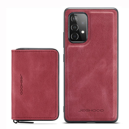 For Samsung Galaxy A33 5G JEEHOOD Magnetic Zipper Horizontal Flip Phone Leather Case(Red) - Galaxy Phone Cases by JEEHOOD | Online Shopping UK | buy2fix