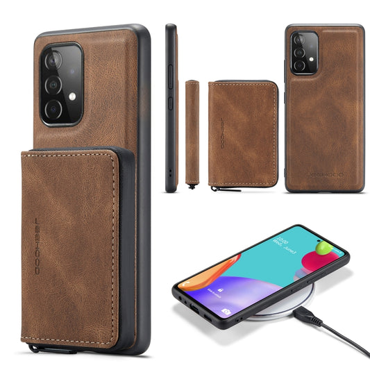 For Samsung Galaxy A33 5G JEEHOOD Magnetic Zipper Horizontal Flip Phone Leather Case(Brown) - Galaxy Phone Cases by JEEHOOD | Online Shopping UK | buy2fix