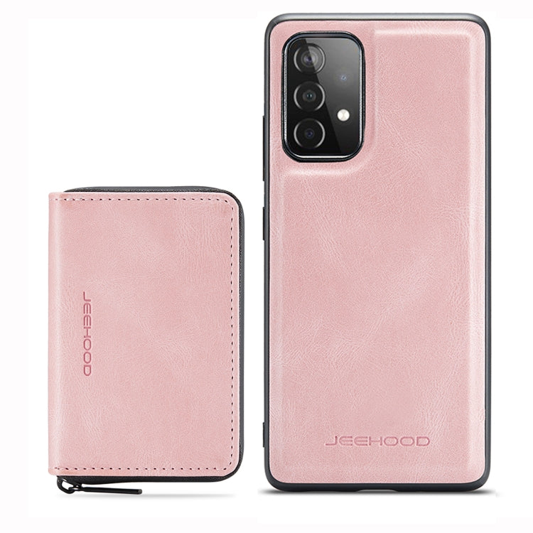 For Samsung Galaxy A33 5G JEEHOOD Magnetic Zipper Horizontal Flip Phone Leather Case(Pink) - Galaxy Phone Cases by JEEHOOD | Online Shopping UK | buy2fix