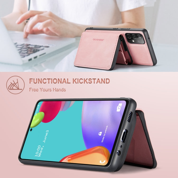 For Samsung Galaxy A33 5G JEEHOOD Magnetic Zipper Horizontal Flip Phone Leather Case(Pink) - Galaxy Phone Cases by JEEHOOD | Online Shopping UK | buy2fix