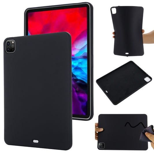 For iPad Pro 12.9 2022 / 2021 / 2020 / 2018 Pure Color Liquid Silicone Shockproof Tablet Case (Black) - iPad Pro 12.9 (2022/2021) Cases by buy2fix | Online Shopping UK | buy2fix