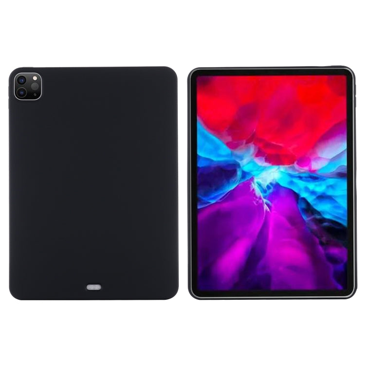 For iPad Pro 12.9 2022 / 2021 / 2020 / 2018 Pure Color Liquid Silicone Shockproof Tablet Case (Black) - iPad Pro 12.9 (2022/2021) Cases by buy2fix | Online Shopping UK | buy2fix