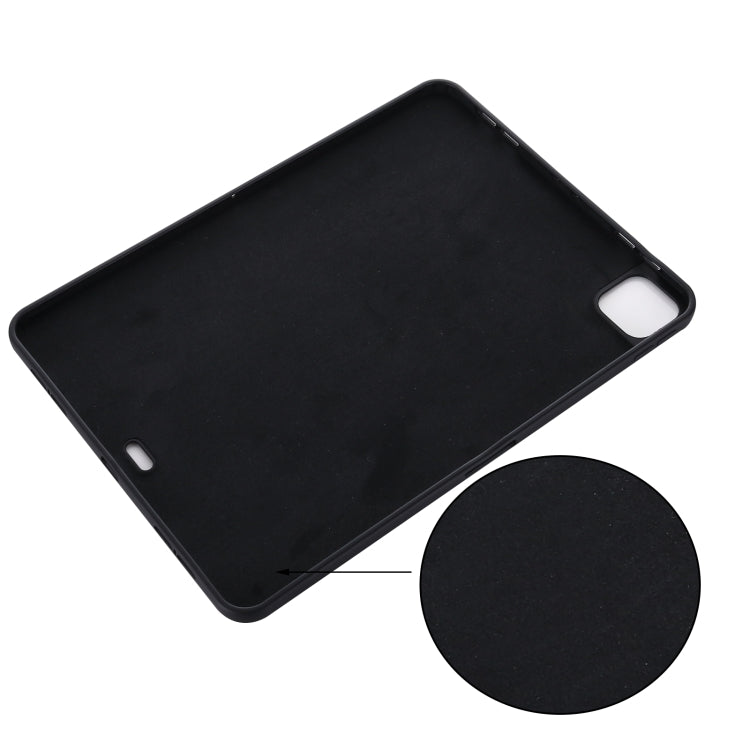 For iPad Pro 12.9 2022 / 2021 / 2020 / 2018 Pure Color Liquid Silicone Shockproof Tablet Case (Black) - iPad Pro 12.9 (2022/2021) Cases by buy2fix | Online Shopping UK | buy2fix