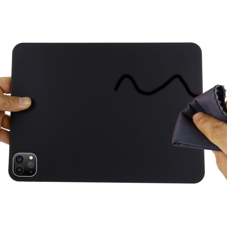 For iPad Pro 12.9 2022 / 2021 / 2020 / 2018 Pure Color Liquid Silicone Shockproof Tablet Case (Black) - iPad Pro 12.9 (2022/2021) Cases by buy2fix | Online Shopping UK | buy2fix