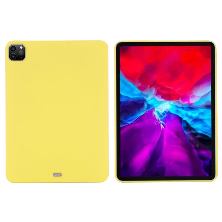 For iPad Pro 12.9 2022 / 2021 / 2020 / 2018 Pure Color Liquid Silicone Shockproof Tablet Case (Yellow) - iPad Pro 12.9 (2022/2021) Cases by buy2fix | Online Shopping UK | buy2fix