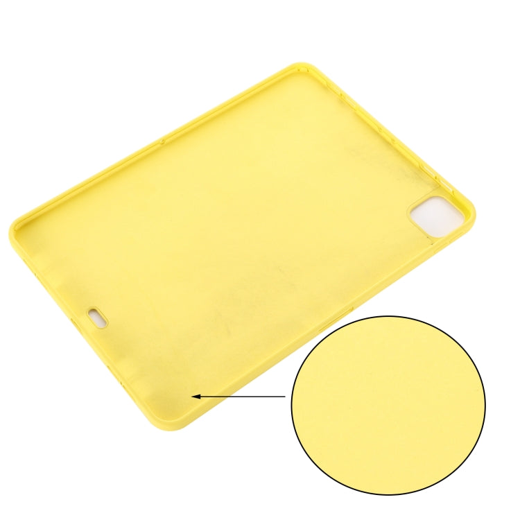 For iPad Pro 12.9 2022 / 2021 / 2020 / 2018 Pure Color Liquid Silicone Shockproof Tablet Case (Yellow) - iPad Pro 12.9 (2022/2021) Cases by buy2fix | Online Shopping UK | buy2fix
