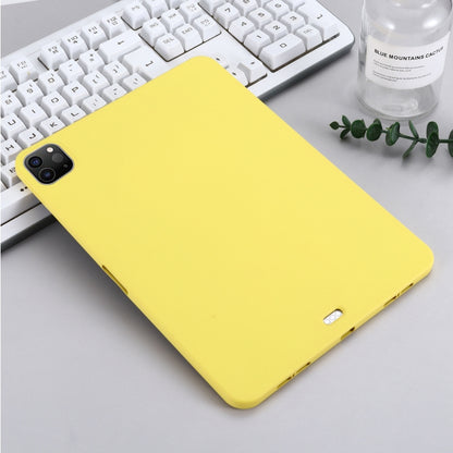 For iPad Pro 12.9 2022 / 2021 / 2020 / 2018 Pure Color Liquid Silicone Shockproof Tablet Case (Yellow) - iPad Pro 12.9 (2022/2021) Cases by buy2fix | Online Shopping UK | buy2fix