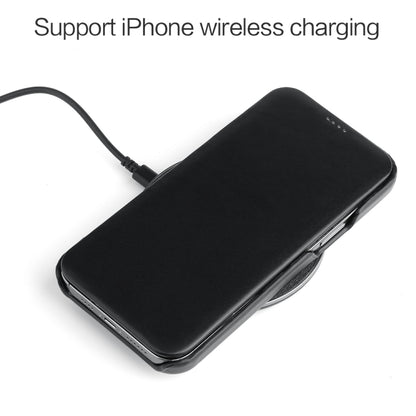 For iPhone 13 mini Fierre Shann Magnetic Genuine Leather Phone Case (Black) - iPhone 13 mini Cases by FIERRE SHANN | Online Shopping UK | buy2fix