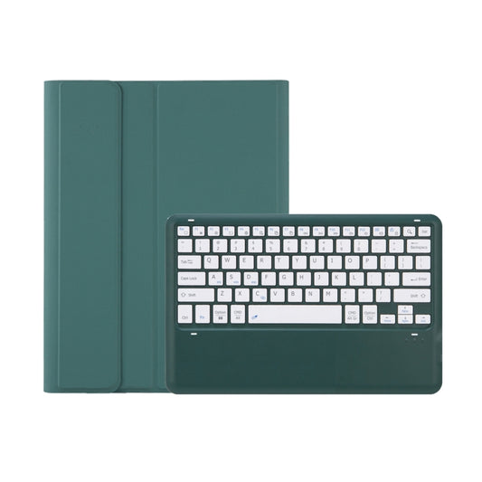 C12B Detachable Pen Slot Bluetooth Keyboard Leather Tablet Case For iPad Air 13 2025 / 2024 / Pro 12.9 inch 2021/2020/2018(Dark Green) by buy2fix