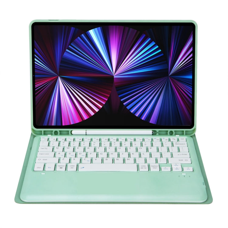 C12B Detachable Pen Slot Bluetooth Keyboard Leather Tablet Case For iPad Air 13 2025 / 2024 / Pro 12.9 inch 2021/2020/2018(Mint Green) by buy2fix
