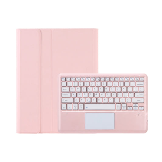 T12B-A Detachable Touch Pad Bluetooth Keyboard Leather Tablet Case For iPad Air 13 2025 / 2024 / Pro 12.9 inch 2021/2020/2018(Pink) by buy2fix
