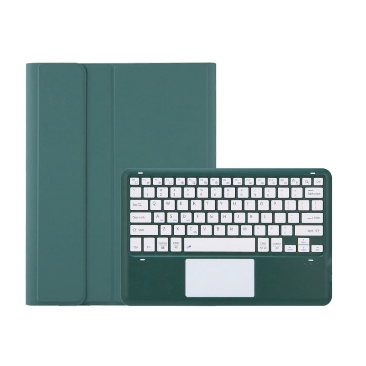 T12B-A Detachable Touch Pad Bluetooth Keyboard Leather Tablet Case For iPad Air 13 2025 / 2024 / Pro 12.9 inch 2021/2020/2018(Dark Green) by buy2fix
