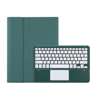 T12B-A Detachable Touch Pad Bluetooth Keyboard Leather Tablet Case For iPad Air 13 2025 / 2024 / Pro 12.9 inch 2021/2020/2018(Dark Green) by buy2fix