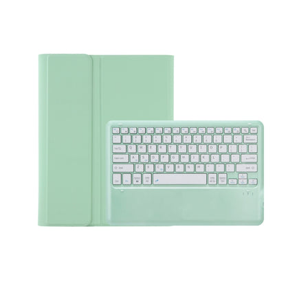 T800B Pen Slot Detachable Bluetooth Keyboard Leather Tablet Case For Samsung Galaxy Tab S8+/S7+/S7 FE(Mint Green) - Samsung Keyboard by buy2fix | Online Shopping UK | buy2fix